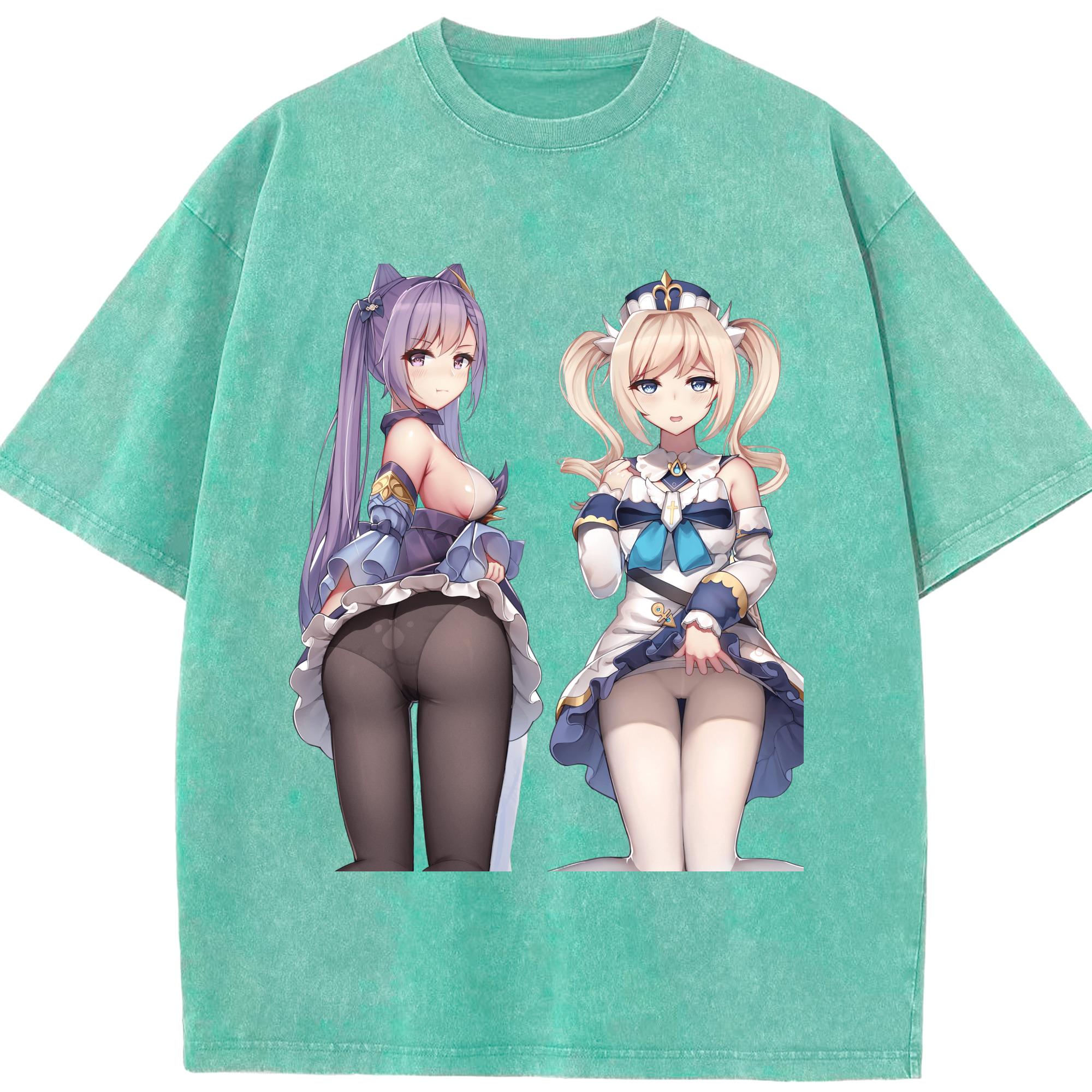げんし神 刻晴 こくせい genshin Kokusei 綿100% ヴィンテージ風 半袖Tシャツ（フロントプリント）
